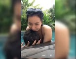 Pinay tinotnak ng nobyong foreigner sa pool